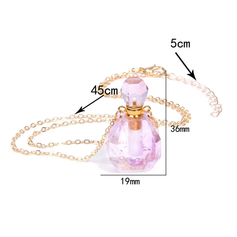 Perfume bottle crystal pendant necklace Tax & Shipping included