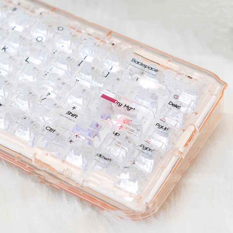 Fully Transparent Glacier Keycaps With Engraved Ice Translucency TAX & SHIPPING INCLUDED