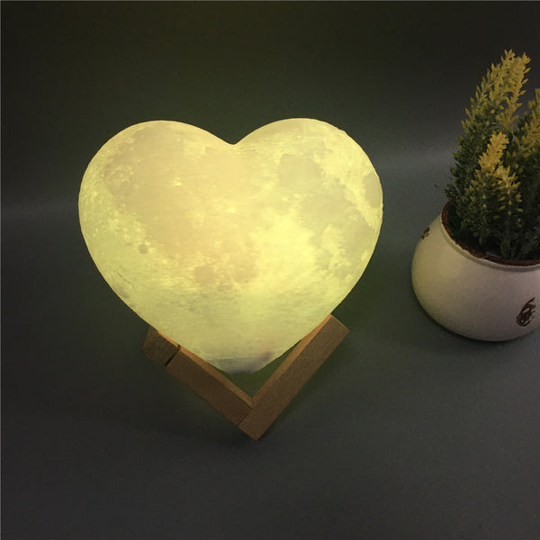 Strange Remote Control Heart shaped Moon Night Light - One7K