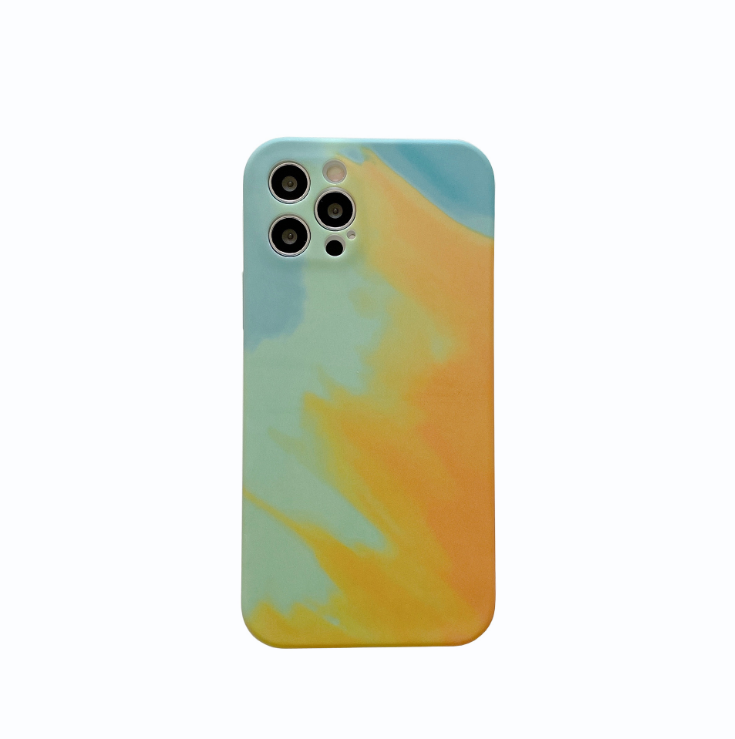 Compatible with Apple, Phone Case Oil Painting Gradient Geometry Soft Silicone Cases For iPhone 12 12Pro 11 Pro Max XR X 7 8Plus Abstract Cover - One7K