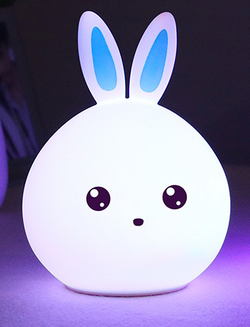 Cute Night Light Animal Rabbit Night lamps Touch Sensor Silicone LED Colorful Lights - One7K