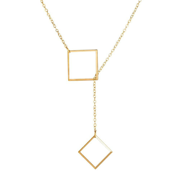 Geometric Sqaure Necklace 18K Gold Plated Necklace - One7K