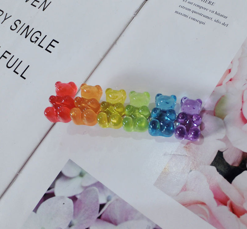 Girly Heart Hairpin Color Candy Bear Hairpin - One7K