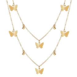 Butterfly Drop Necklace 18K Gold Plated Necklace - One7K