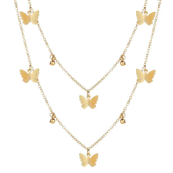 Butterfly Drop Necklace 18K Gold Plated Necklace - One7K