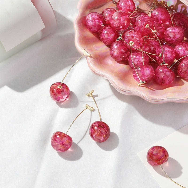 red cherry earrings - One7K